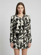 3D Floral Corded Embroidery Cropped Jacket & Mini Skirt Set