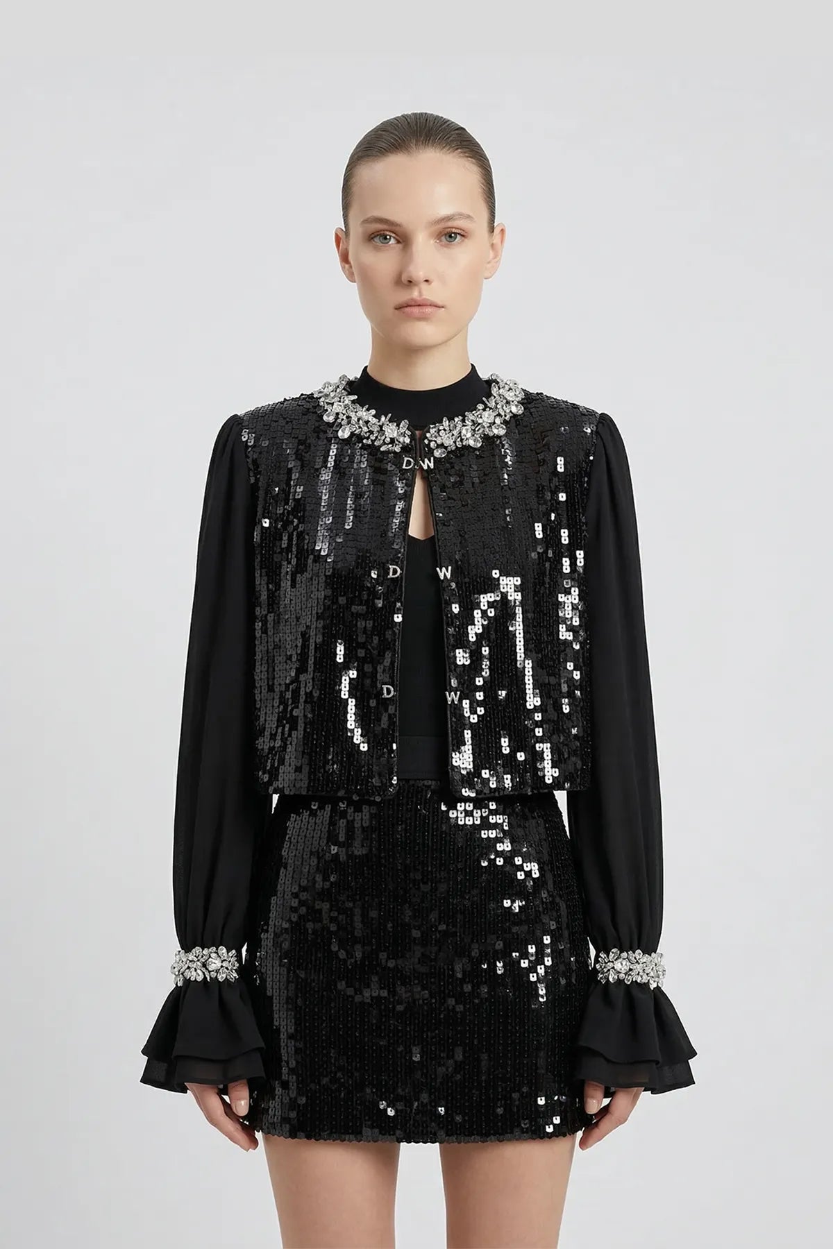 DW Ateller Crystal-Embellished Sequin Jacket & Mini Skirt Main image