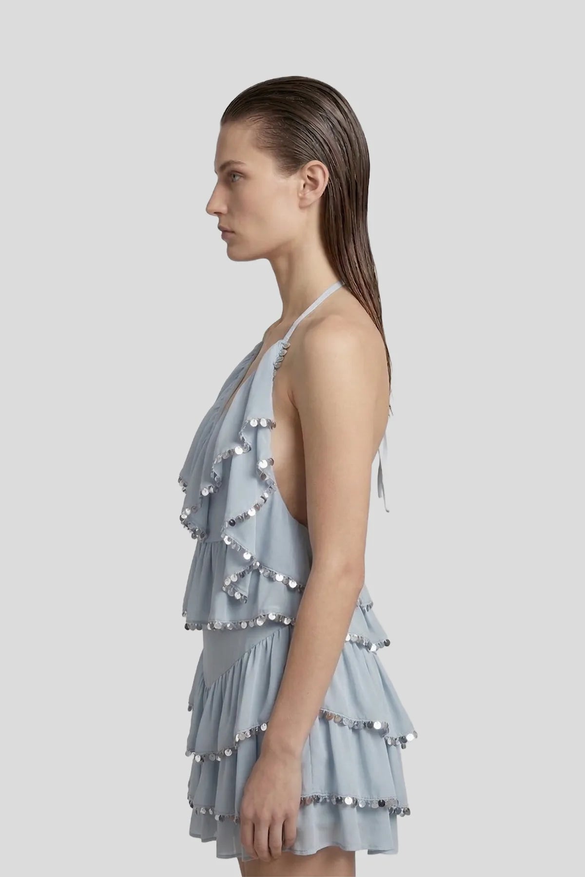 Celeste Sequin-Trimmed Tiered Mini Dress Secondary image