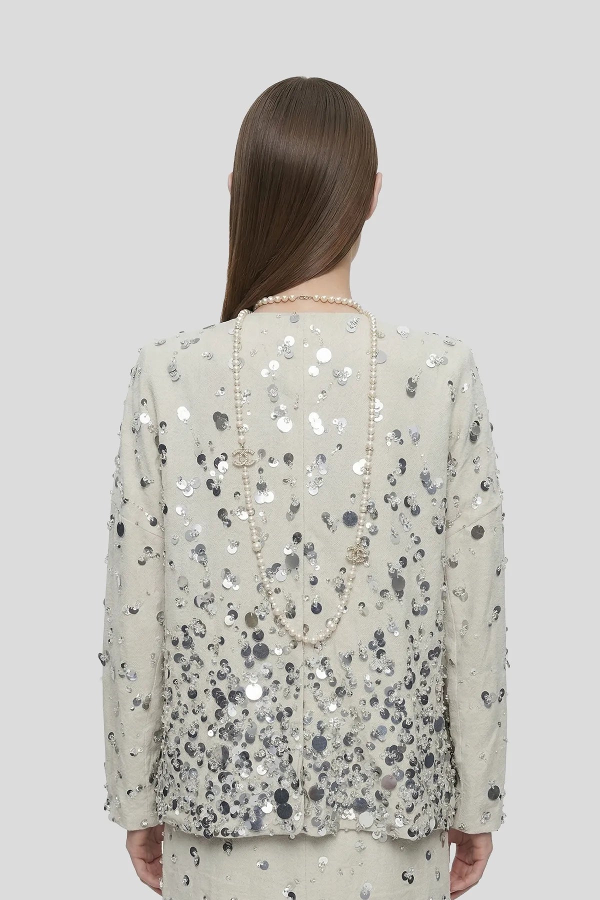 DW Ateller Iridescent Sequin Embellished Tweed Two-Piece Set