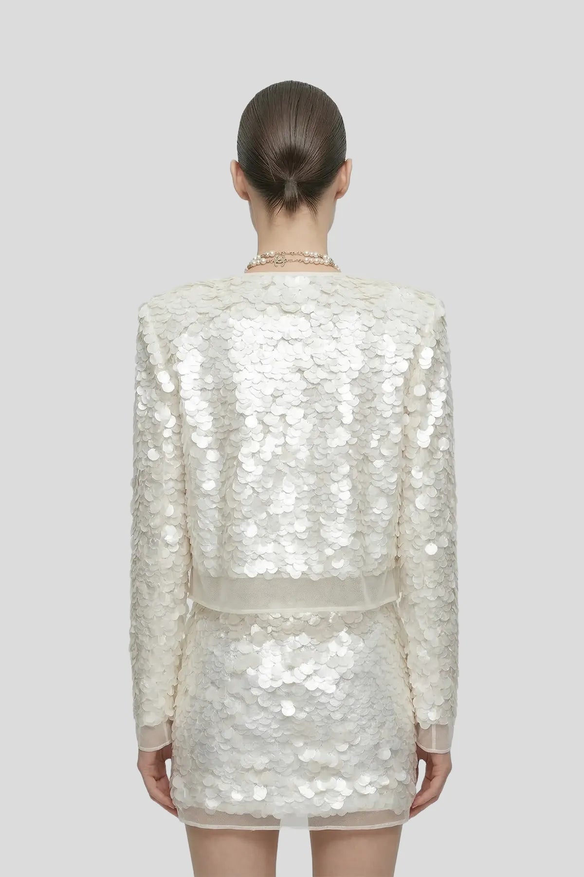 DW Ateller Luminescent Sequin Cropped Jacket & Mini Skirt Set