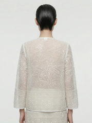 Ethereal Hand-Beaded Sheer Tailored Set