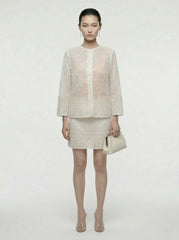 Ethereal Hand-Beaded Sheer Tailored Set