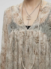 Ethereal Paisley Silk Chiffon Maxi Dress