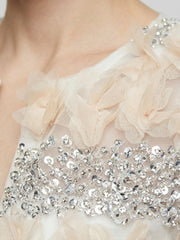 3D Floral Appliqué & Sequined Pearl-Trimmed Set