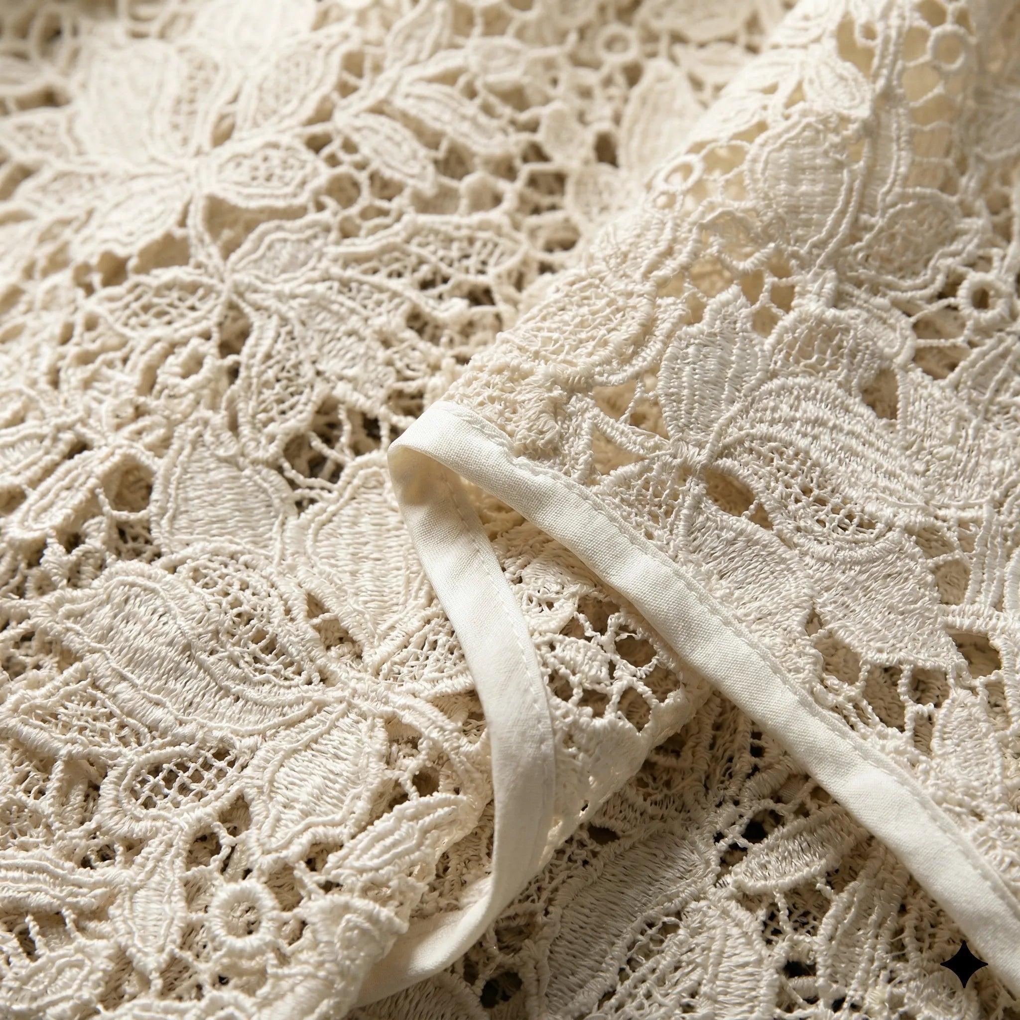 Intricate Floral Lace Cape Mini Dress