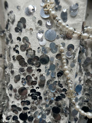 Iridescent Sequin Embellished Tweed Two-Piece Set